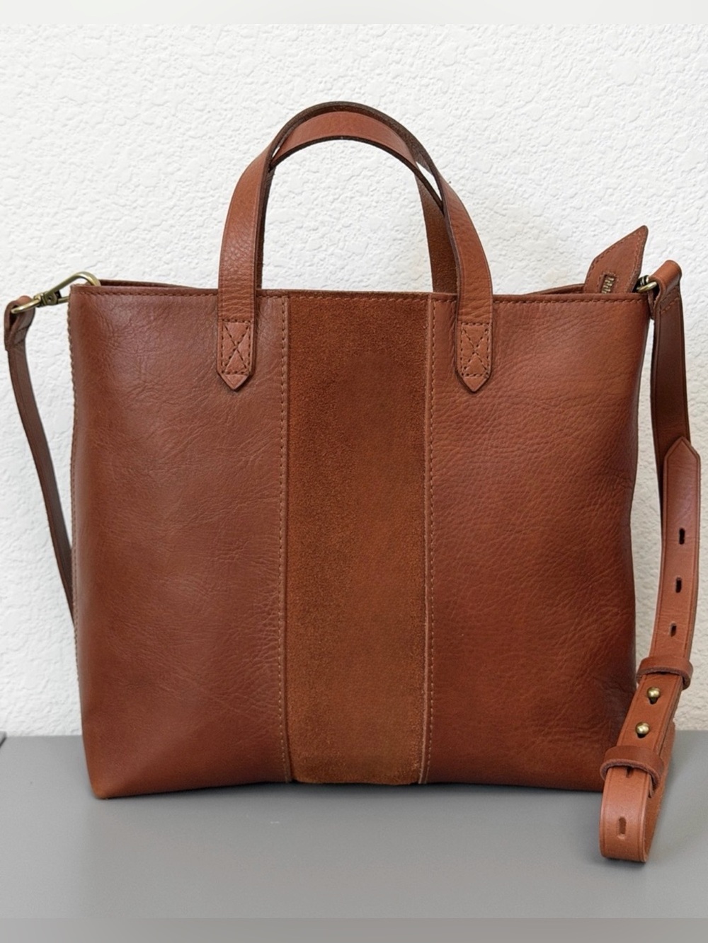 Madewell Brown Leather Small Transport Tote Bag